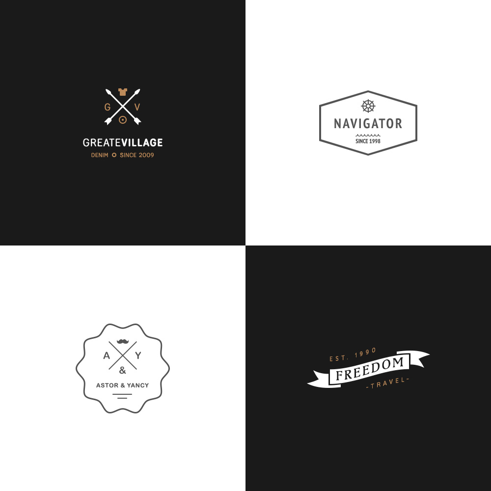 Vintage logo. PSD+AI