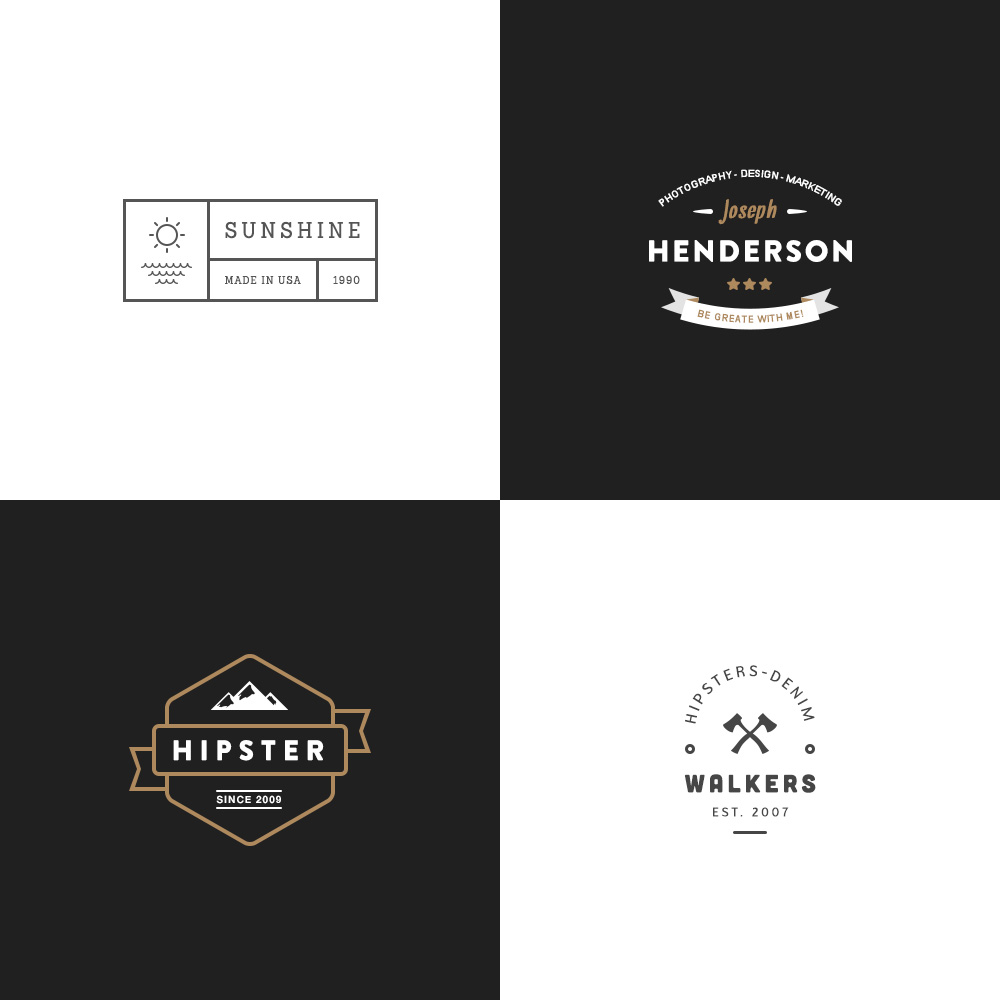 Vintage logo. PSD+AI