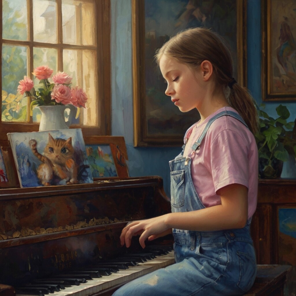 A child playing piano 5