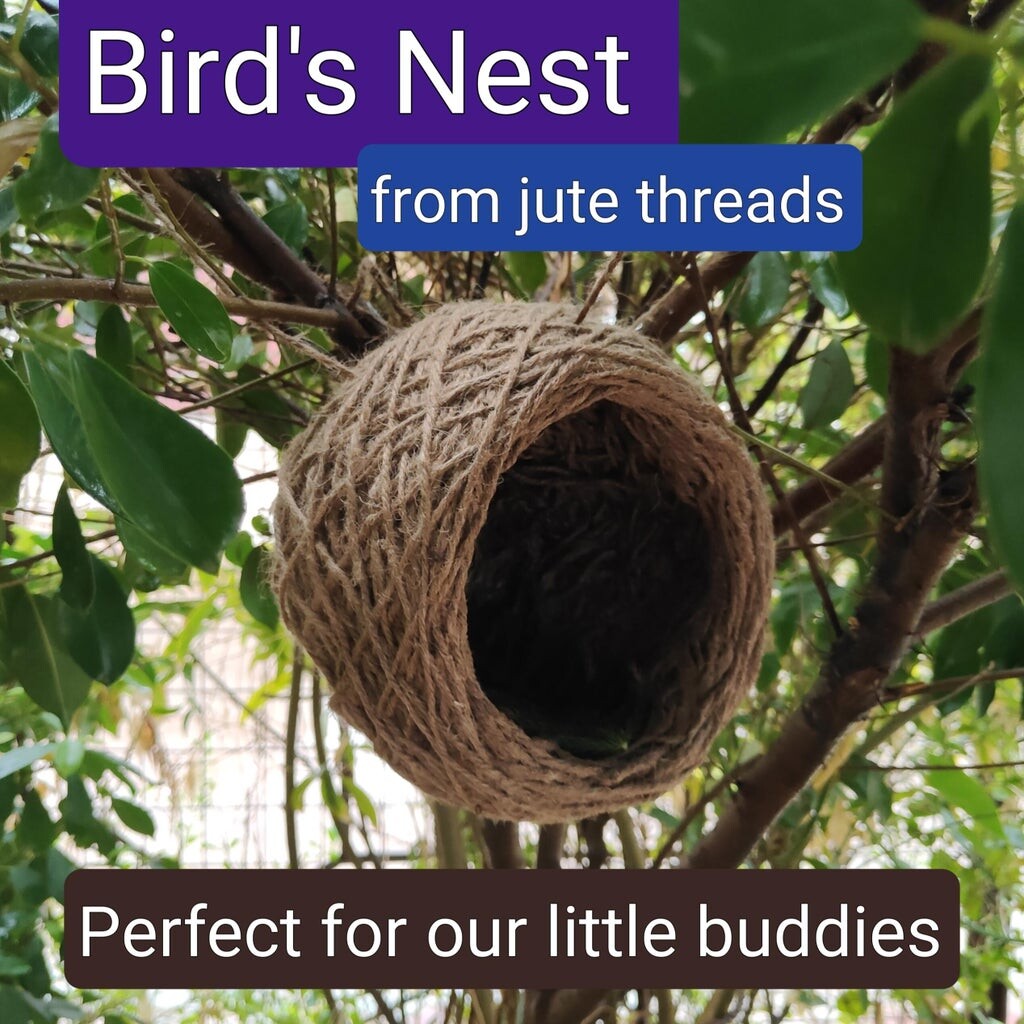 Гнездо для птиц из джутовой нити