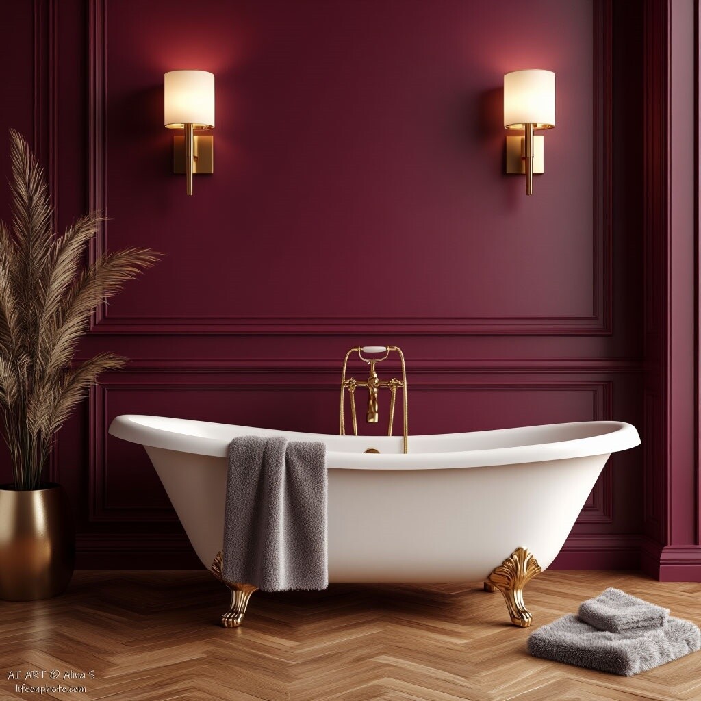 Ванная в стиле бургунди: создаём интерьер с характером