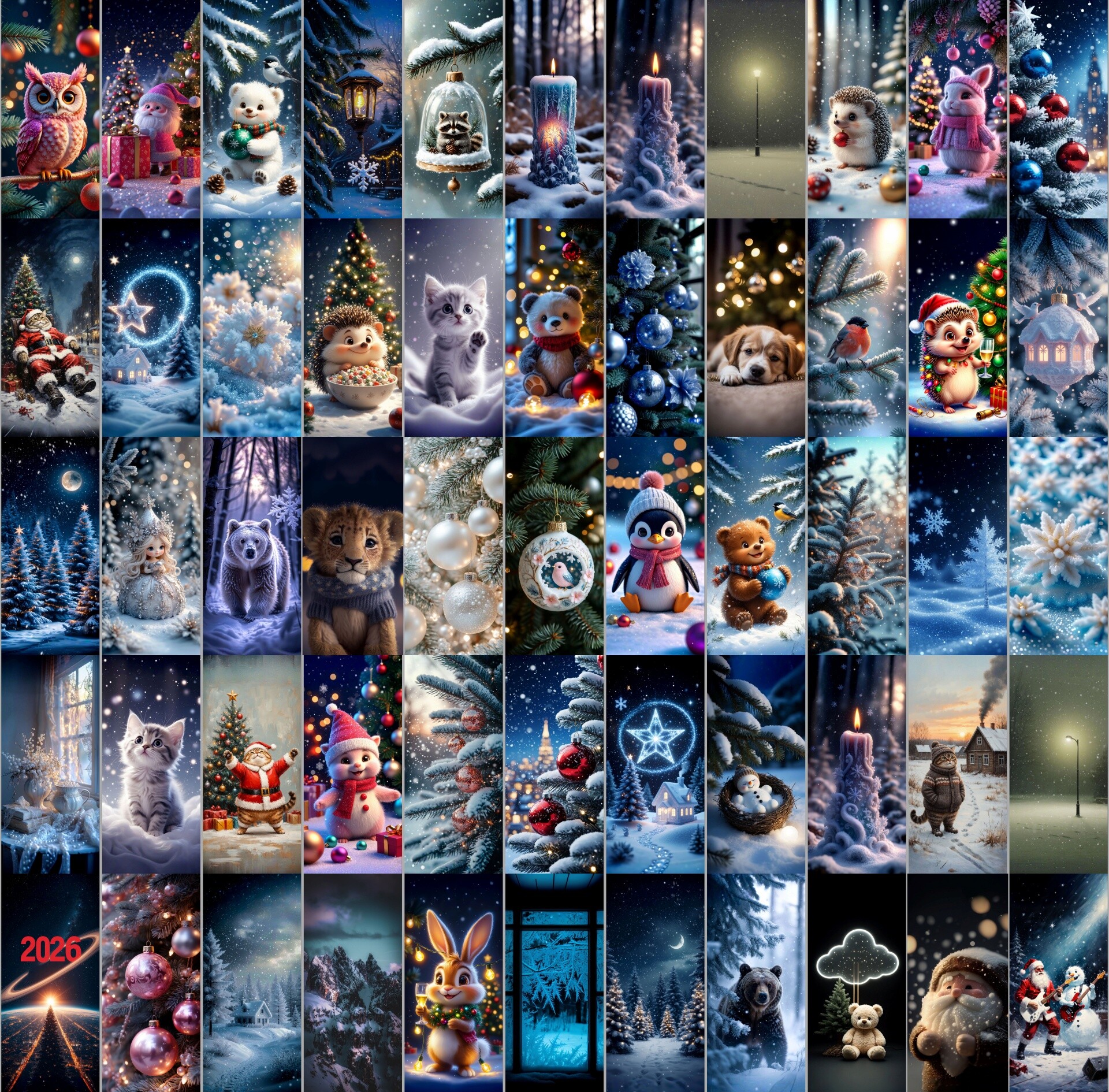 Красивые новогодние обои 2026 для смартфона: скачай и установи магию!