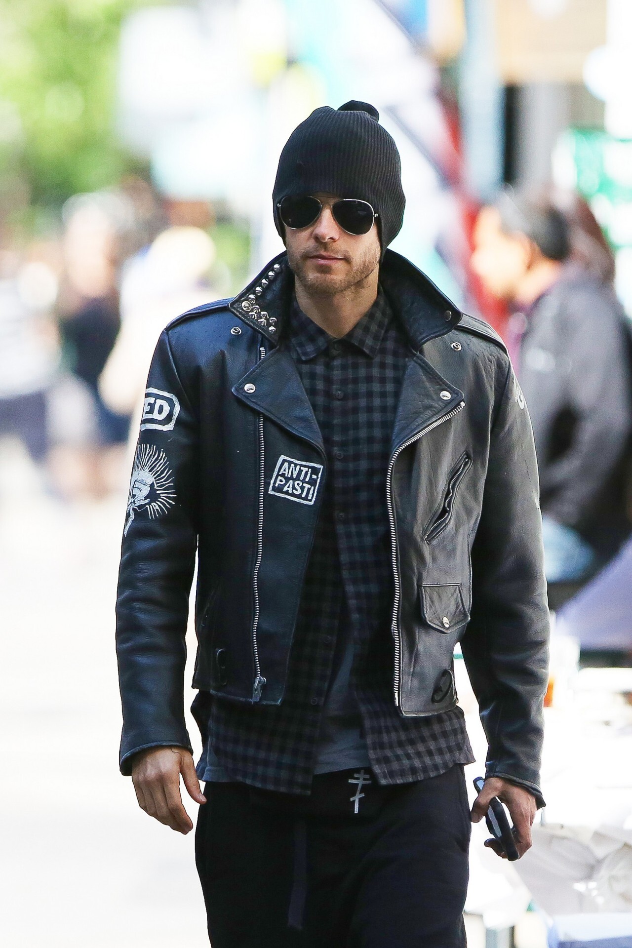 celebrities leather jacket 9